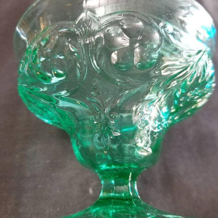 1930's Aquamarine McKee Rock Crystal Sherbet Dishes (6) - Estate Fresh Austin