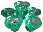1930's Aquamarine McKee Rock Crystal Sherbet Dishes (6) - Estate Fresh Austin