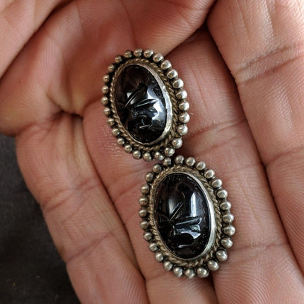 1930's Art Deco Mexican Silver Earrings Screw Back Clip on - Estate Fresh Austin