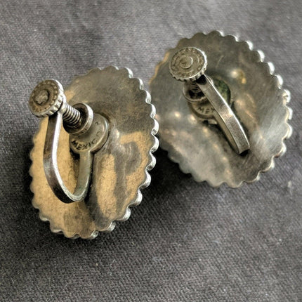 1930's Art Deco Mexican Silver Earrings Screw Back Clip on - Estate Fresh Austin