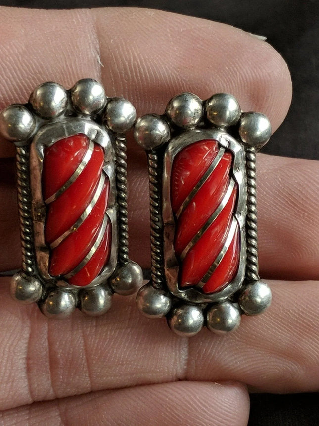 1930's Art Deco Mexican Silver Earrings Screw Back Clip on - Estate Fresh Austin
