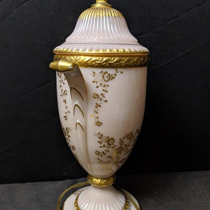 1930's Cambridge Crown Tuscan Rose Point Lamp - Estate Fresh Austin