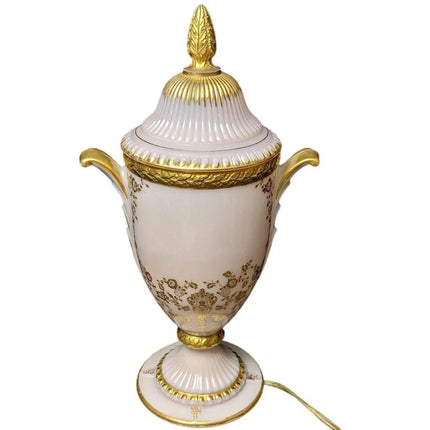 1930's Cambridge Crown Tuscan Rose Point Lamp - Estate Fresh Austin