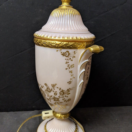 1930's Cambridge Crown Tuscan Rose Point Lamp - Estate Fresh Austin