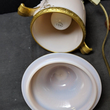 1930's Cambridge Crown Tuscan Rose Point Lamp - Estate Fresh Austin