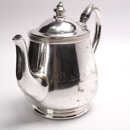 1930's Gulf Coast Lines Silverplate Railroad Silver Teapot Rogers - Estate Fresh Austin