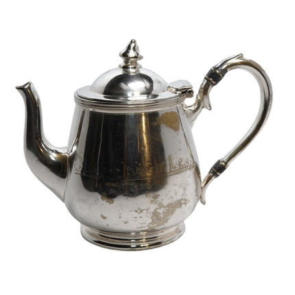 1930's Gulf Coast Lines Silverplate Railroad Silver Teapot Rogers - Estate Fresh Austin