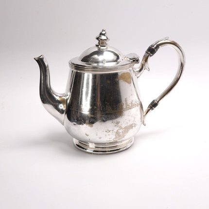 1930's Gulf Coast Lines Silverplate Railroad Silver Teapot Rogers - Estate Fresh Austin