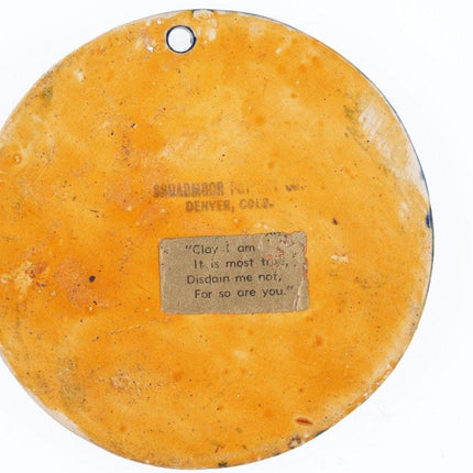 1930's Rare Broadmoor Pottery Colorado Cowboy Wall plaque - Estate Fresh Austin