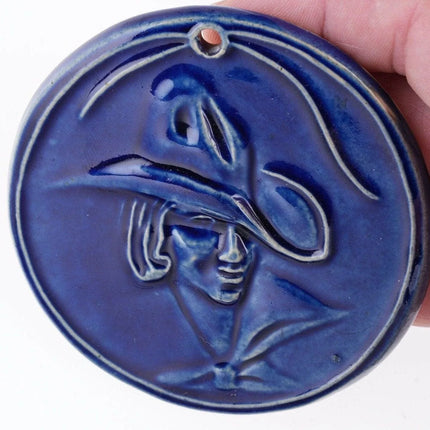 1930's Rare Broadmoor Pottery Colorado Cowboy Wall plaque - Estate Fresh Austin