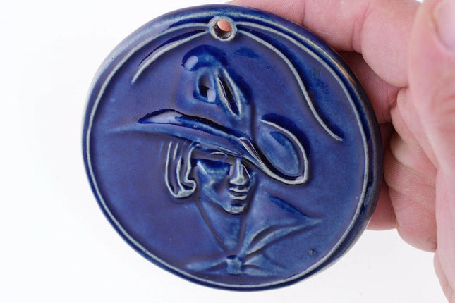 1930's Rare Broadmoor Pottery Colorado Cowboy Wall plaque - Estate Fresh Austin