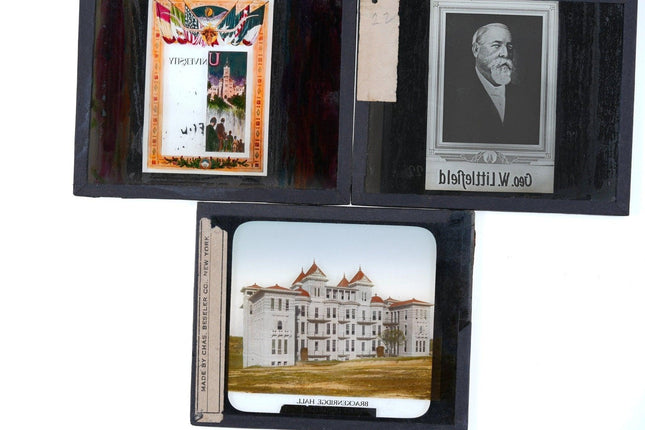 1930's University of Texas 50 year Anniversary glass Magic Lantern Slides - Estate Fresh Austin