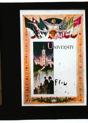 1930's University of Texas 50 year Anniversary glass Magic Lantern Slides - Estate Fresh Austin