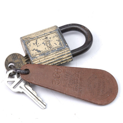 1930's Yale Town Padlock From Mount Royal Hotel Baltimore MD with Room key and T - Estate Fresh Austin