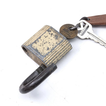 1930's Yale Town Padlock From Mount Royal Hotel Baltimore MD with Room key and T - Estate Fresh Austin