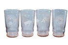 1936 Texas Centennial pink Depression glass juice glasses set - Estate Fresh Austin