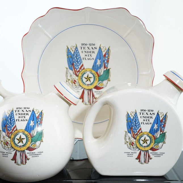 1936 Texas Centennial Universal Pottery Pitchers and Charger - Estate Fresh Austin