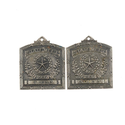 1937 Texas Shotput/Discus TJCC State Meet sterling medals - Estate Fresh Austin