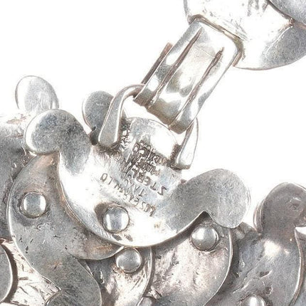 1940's 17" Los Castillo Sterling art deco centipede necklace - Estate Fresh Austin