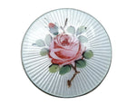 1940s Art deco Guilloche enamel Rose Brooch 1 1/8