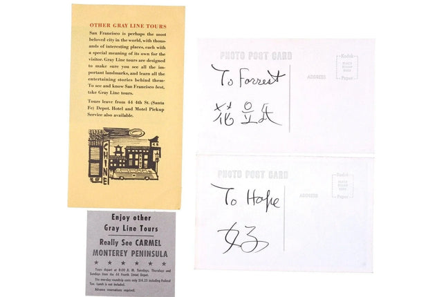 1940's Autographed Chingwah Lee Photo postcards and Evening in Chinatown San Fra - Estate Fresh Austin