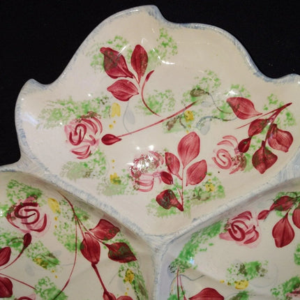 1940's Blue Ridge China Hand Painted Porcelain Southern Potteries 12" Snack Tray - Estate Fresh Austin