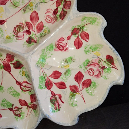 1940's Blue Ridge China Hand Painted Porcelain Southern Potteries 12" Snack Tray - Estate Fresh Austin