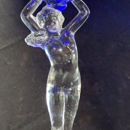 1940's Cambridge Nude Stem Cobalt Blue Compote Pair 8.25" x 6 5/8" - Estate Fresh Austin