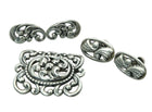 1940's Danecraft Sterling Art Deco Brooch and 2 Screw back Earrings pin - Estate Fresh Austin