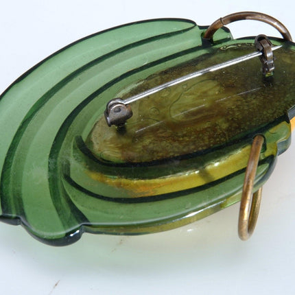 1940's Elzac of California Lucite and Ceramic "Victim of Fashion" Brooch pin - Estate Fresh Austin