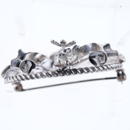 1940's Hobe Sterling Modernist brooch with flowers pin - Estate Fresh Austin