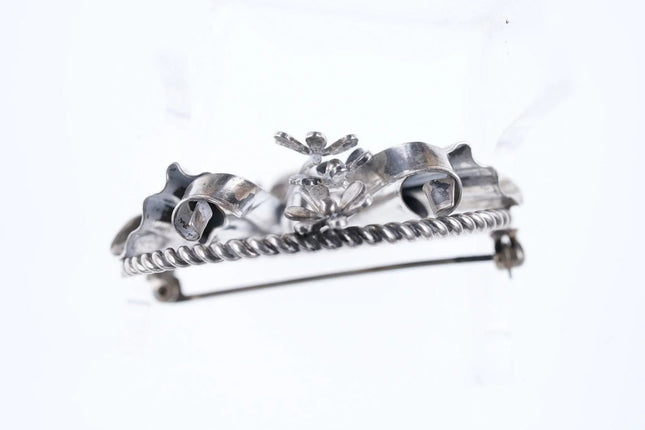1940's Hobe Sterling Modernist brooch with flowers pin - Estate Fresh Austin