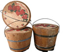 1940's Houston Texas Old Plantation Strawberry Preserves staved wood buckets - Estate Fresh Austin