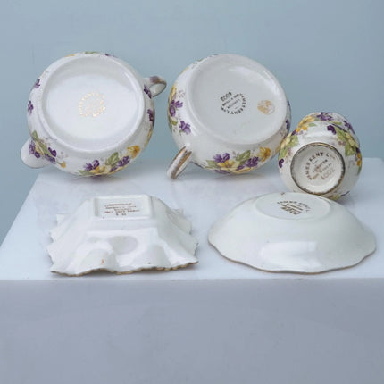 1940's James Kent 4002 Chintz Lot of Trinkets and Sugar and Creamer - Estate Fresh Austin