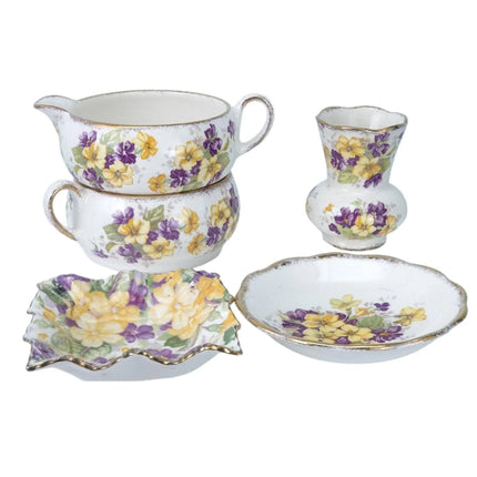 1940's James Kent 4002 Chintz Lot of Trinkets and Sugar and Creamer - Estate Fresh Austin