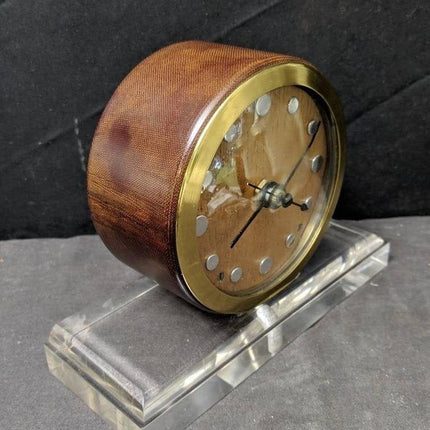 1940's Lucite/fiberglass/wood Art Deco Clock converted to battery - Estate Fresh Austin