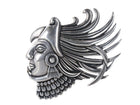 1940's Margot de Taxco Los Castillo Sterling Aztec Eagle Warrior Fur clip - Estate Fresh Austin