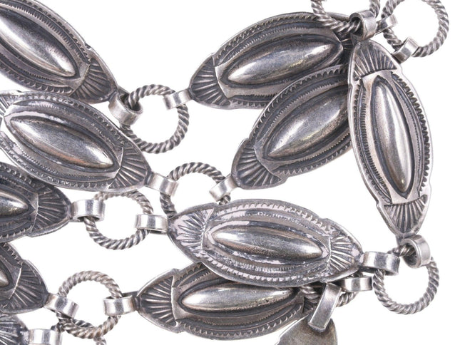 1940's Navajo heavy stamped silver necklace - Estate Fresh Austin