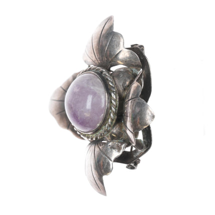 1940's Rafael Melendez Taxco sterling and amethyst floriform pin - Estate Fresh Austin