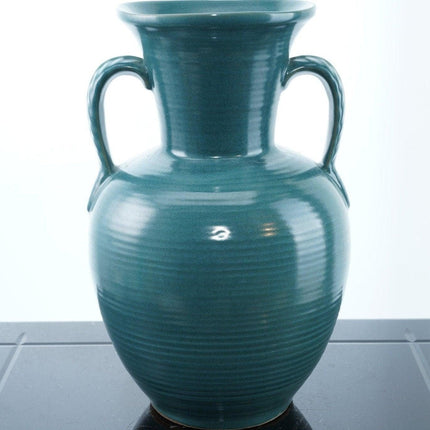 1940's/50's Frankoma Ada Clay Large Turquoise Blue vase - Estate Fresh Austin