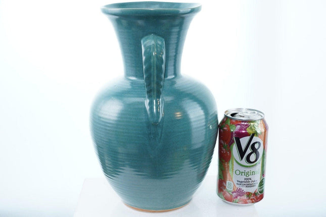 1940's/50's Frankoma Ada Clay Large Turquoise Blue vase - Estate Fresh Austin