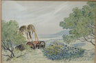 1941 Bob Crabb Texas Hill country Bluebonnet Landscape Watercolor - Estate Fresh Austin