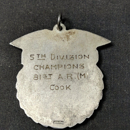 1941 Ww2 Sterling Silver Bowling Trophy Pendant 81st Armor Regiment Fort Benning - Estate Fresh Austin