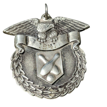 1941 Ww2 Sterling Silver Bowling Trophy Pendant 81st Armor Regiment Fort Benning - Estate Fresh Austin