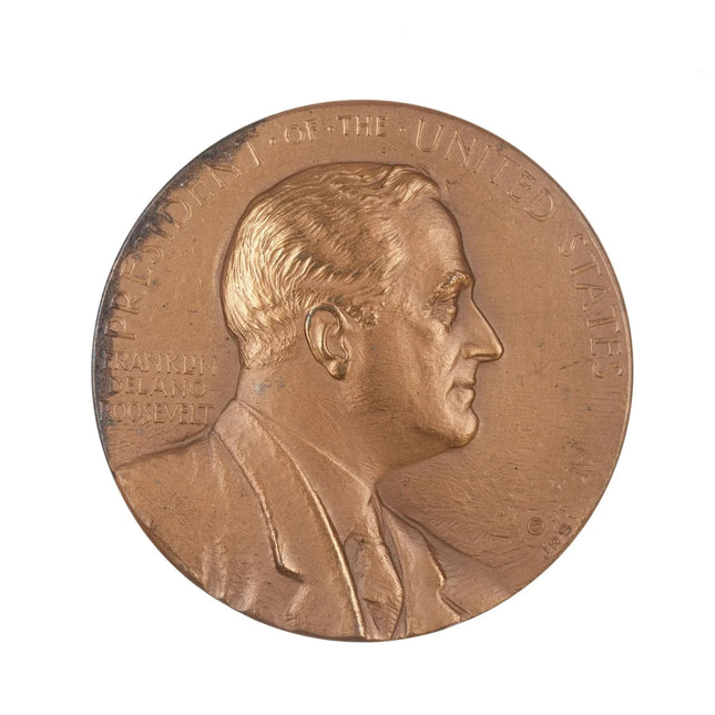 1945 President FDR Memorial bronze medal - Estate Fresh Austin