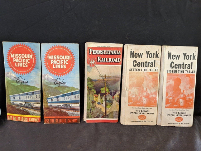 1947, 1950 Missouri Pacific Railroad New York Central PRR Time Tables - Estate Fresh Austin