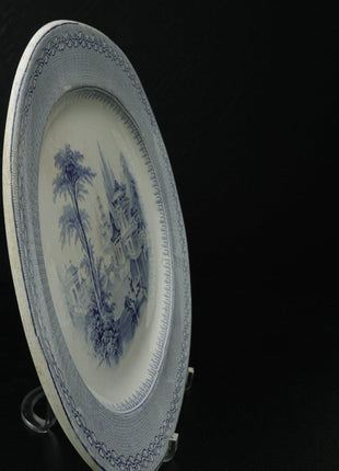 19.5" c1850 Chinoisiere Blue Transferware Platter Staffordshire - Estate Fresh Austin