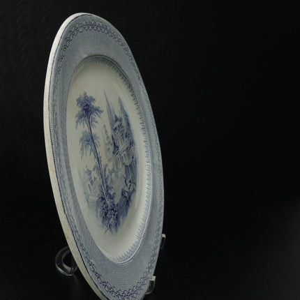 19.5" c1850 Chinoisiere Blue Transferware Platter Staffordshire - Estate Fresh Austin