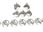 1950's Beau Sterling Horses Brooch Bracelet Screw Back Earrings Set pin - Estate Fresh Austin