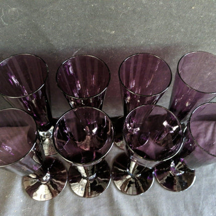 1950's Bryce 664 Amethyst Clear Diamond Stem (8) 6.25" x 2 1/8" wide at rim. - Estate Fresh Austin